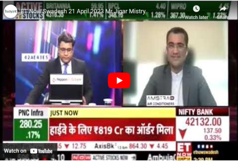 ET Now Swadesh 21 April 2023 Mr.Jigar Mistry